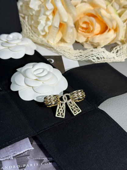 [Glow Jewelry]25K Hollow Bow Brooch