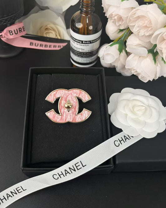 [Glow Jewelry]Pink Resin Classic Brooch 5cm