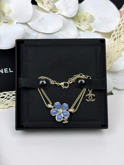 [Glow Jewelry]VOLTE New Blue Floral Double-Layer Bracelet