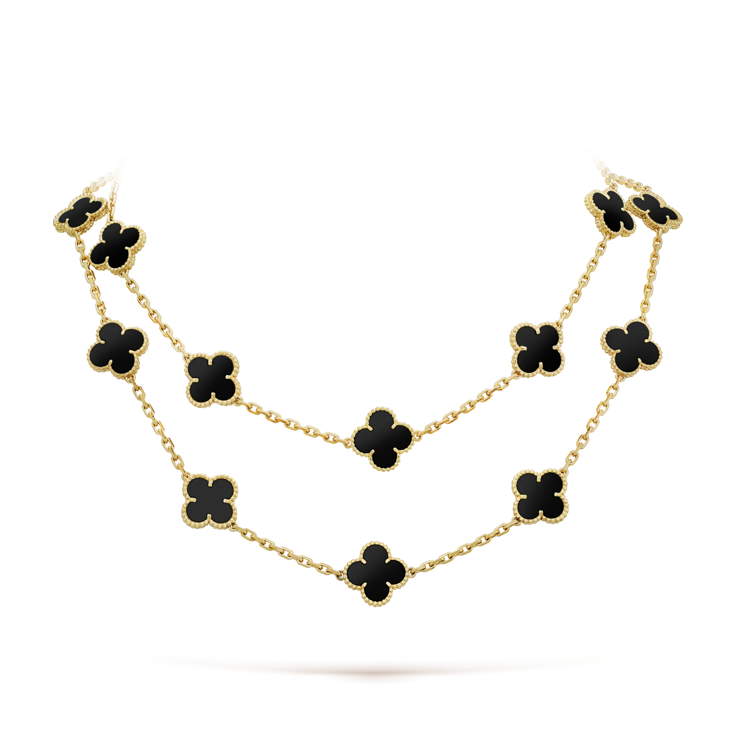 ¡®Glow Jewelry¡¯CLOVER 20 MOTIFS ONYX NECKLACE