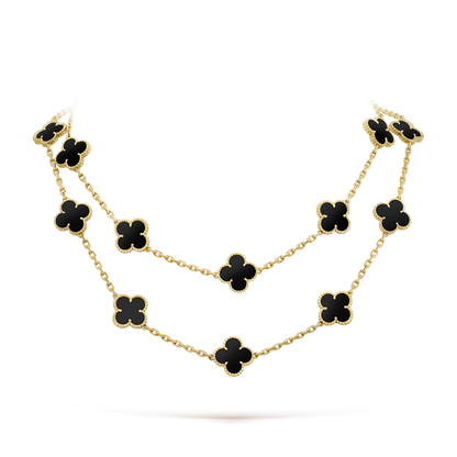 ¡®Glow Jewelry¡¯CLOVER 20 MOTIFS ONYX NECKLACE