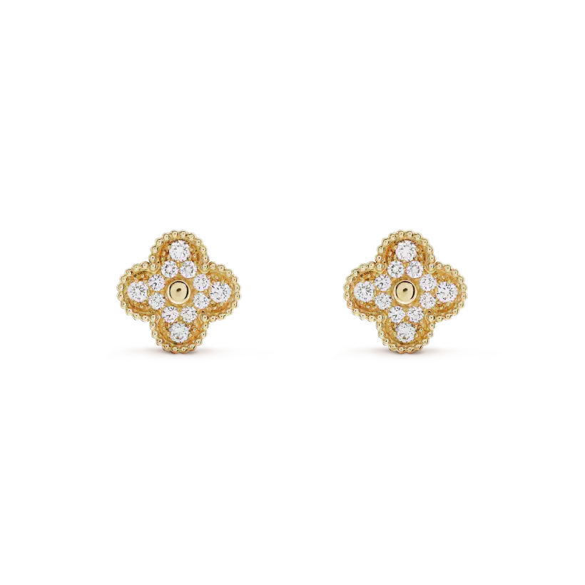 ¡®Glow Jewelry¡¯CLOVER MEDIUM 1 MOTIFS FUll DIAMOND EARRINGS