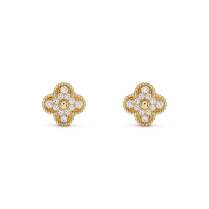 ¡®Glow Jewelry¡¯CLOVER MEDIUM 1 MOTIFS FUll DIAMOND EARRINGS