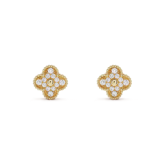 ¡®Glow Jewelry¡¯CLOVER MEDIUM 1 MOTIVE VOLLE DIAMANT-OHRRINGE