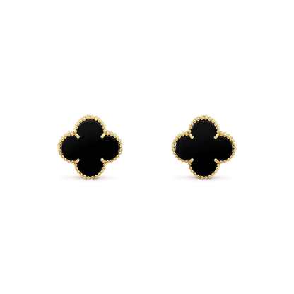 „Glow Jewelry“ Mittelgroße „Clover“ Ohrstecker mit 1 Motiv und Onyx