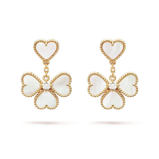 [Glow Jewelry]CLOVER SWEET WHITE MOP EARRINGS