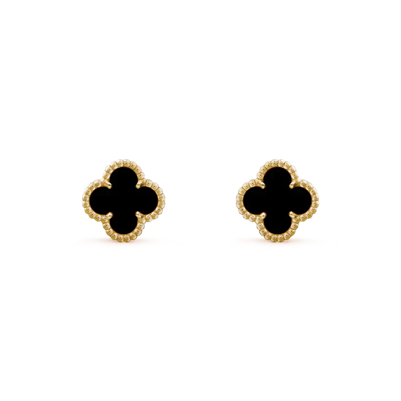 ¡®Glow Jewelry¡¯CLOVER MINI 9,5MM SCHWARZE PERLMUTT-OHRRINGE