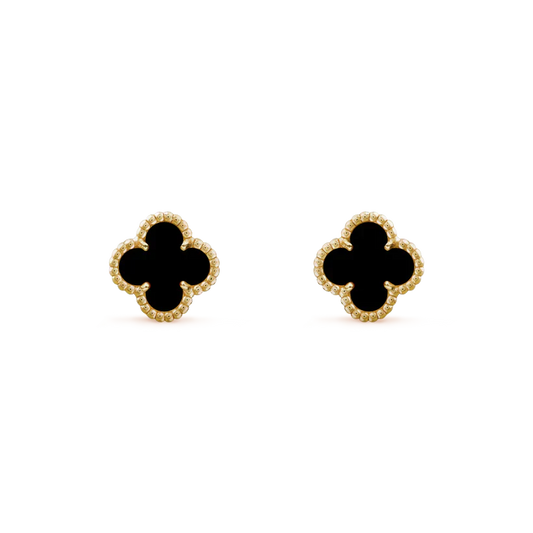 ¡®Glow Jewelry¡¯CLOVER MINI 9.5MM BLACK MOP EARRINGS