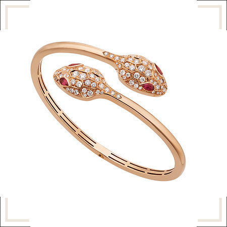 [Glow Jewelry]SERPENTI BRACELET PINK GOLD DIAMOND DOUBLE SNAKE