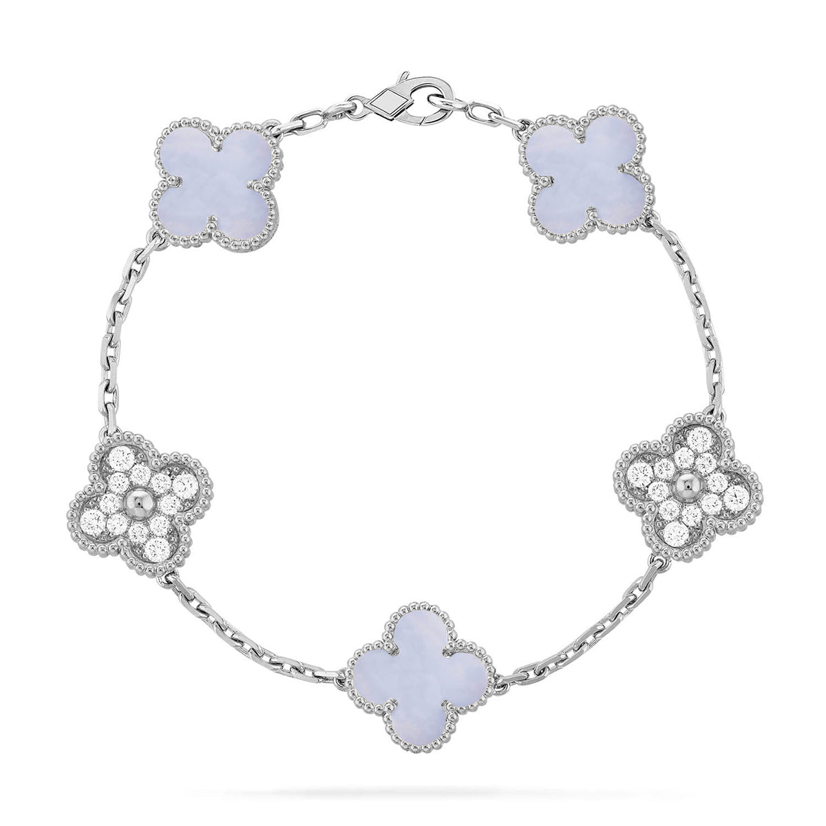 [Glow Jewelry]Neue KOLLEKTION „CLOVER 5 MOTIF PURPLE CHALCEDONY BRACELET“
