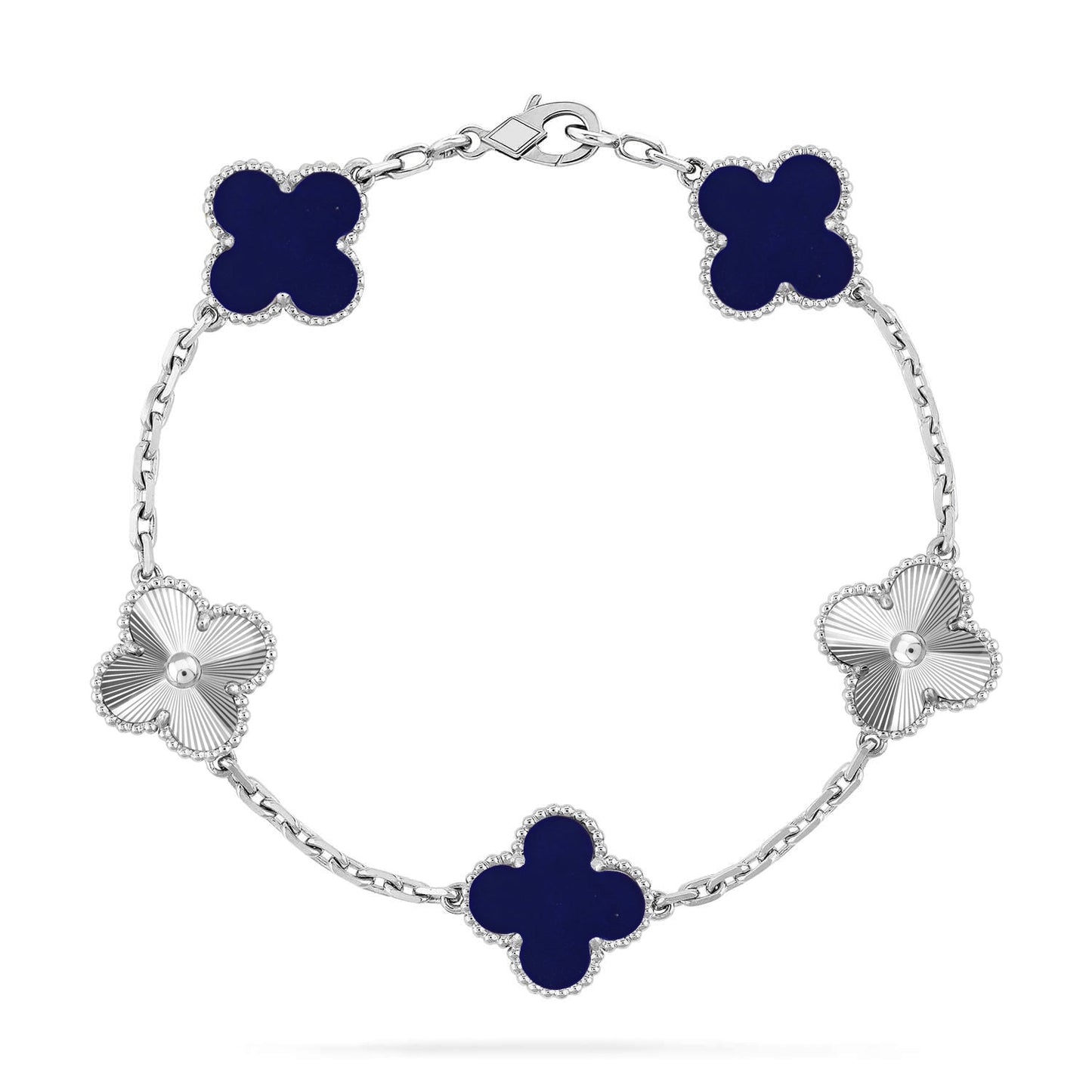 [Glow Jewelry]Neue GLÜCKSKLEE 5 MOTIV LAPISLAZULI ARMBAND KOLLEKTION