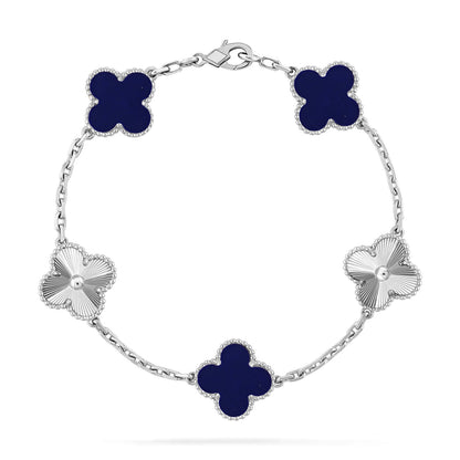 [Glow Jewelry]Neue GLÜCKSKLEE 5 MOTIV LAPISLAZULI ARMBAND KOLLEKTION