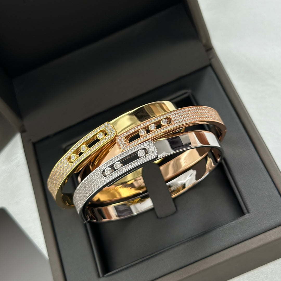 [Glow Jewelry]Move Noa Rose Gold Pavé Diamond Bangle Bracelet