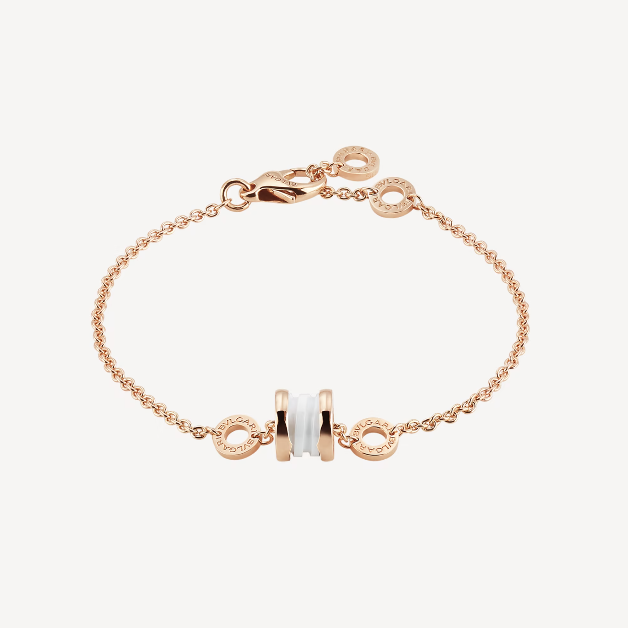 [Glow Jewelry]ZERO 1 SOFT PINK GOLD AND WHITE CERAMIC BRACELET