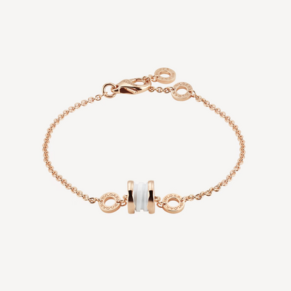 [Glow Jewelry]ZERO 1 SOFT PINK GOLD AND WHITE CERAMIC BRACELET