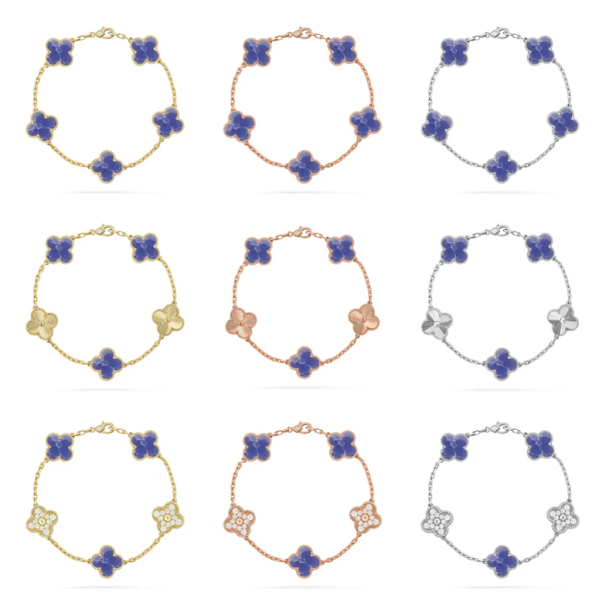 [Glow Jewelry]CLOVER 5 MOTIF BLUE VEINS BRACELET COLLECTION