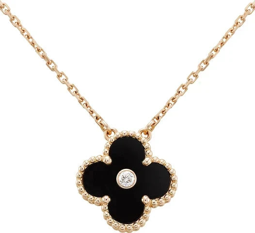 Glow Jewelry – KLEE 15MM DIAMANT ONYX HALSKETTE