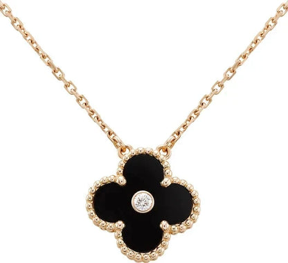 Glow Jewelry – KLEE 15MM DIAMANT ONYX HALSKETTE
