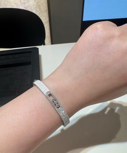 [グロウジュエリー] 2026年新作 ダイヤモンド付きフロステッドブレスレット 3色展開