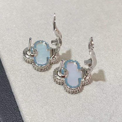 [Glow Jewelry] CLOVER LARGE (20mm) 1 MOTIF WEISSE PERLMUTT-OHRSTECKER
