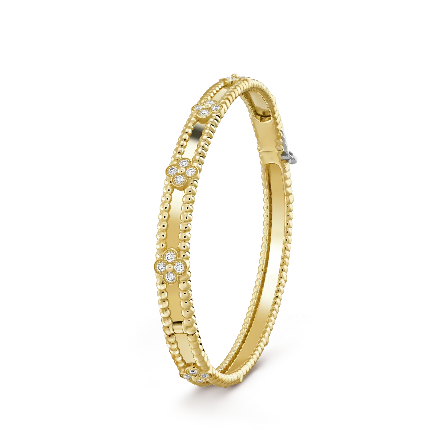 Glow Jewelry Kleeblatt-Armband mit 4mm Diamanten