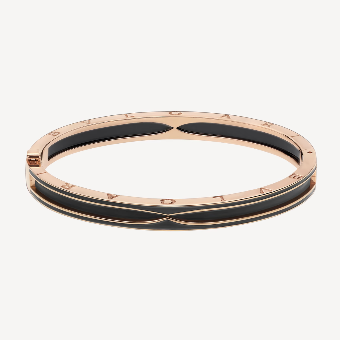 [Glow Jewelry]ZERO 1 PINK GOLD WITH MATTE BLACK CERAMIC BRACELET