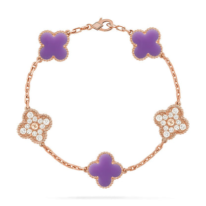 [Glow Jewelry]Neue CLOVER 5 MOTIV HELLVIOLETT ARMBAND KOLLEKTION