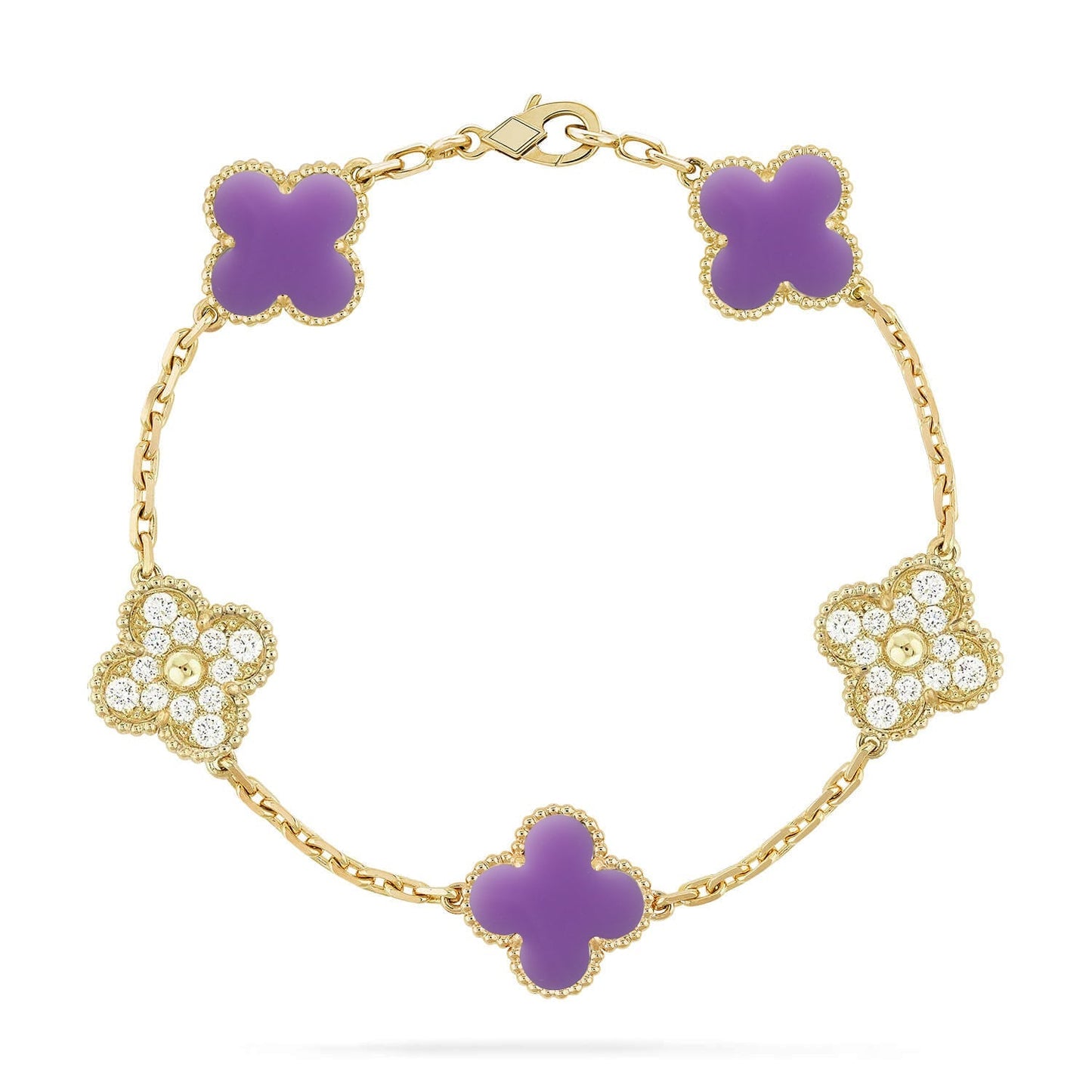 [Glow Jewelry]Neue CLOVER 5 MOTIV HELLVIOLETT ARMBAND KOLLEKTION
