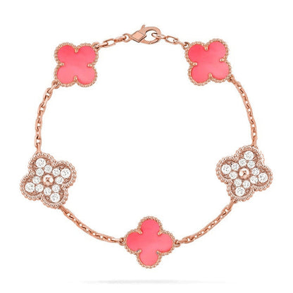 [Glow Jewelry] CLOVER 5 MOTIFS  PINK MOP BRACELET COLLECTION