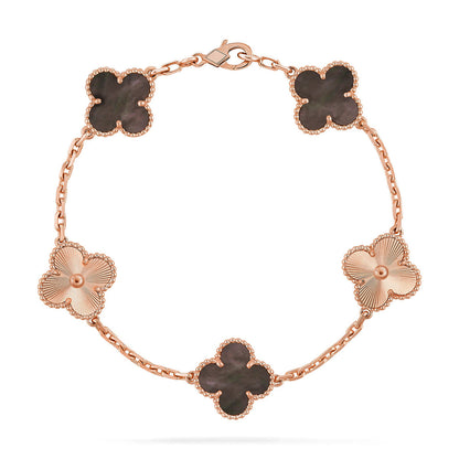 [Glow Jewelry]Neue KOLLEKTION: KLEEBATT 5 MOTIV GRAUER PERLMUTT-ARMBAND