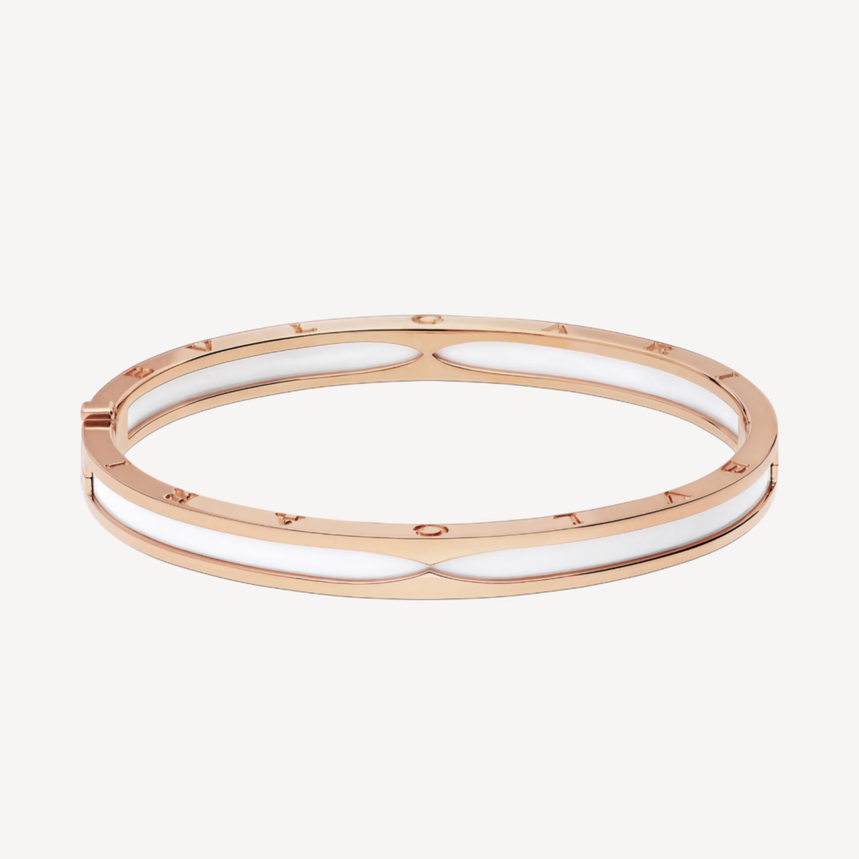 [Glow Jewelry]ZERO 1 PINK GOLD WITH WHITE CERAMIC BRACELET