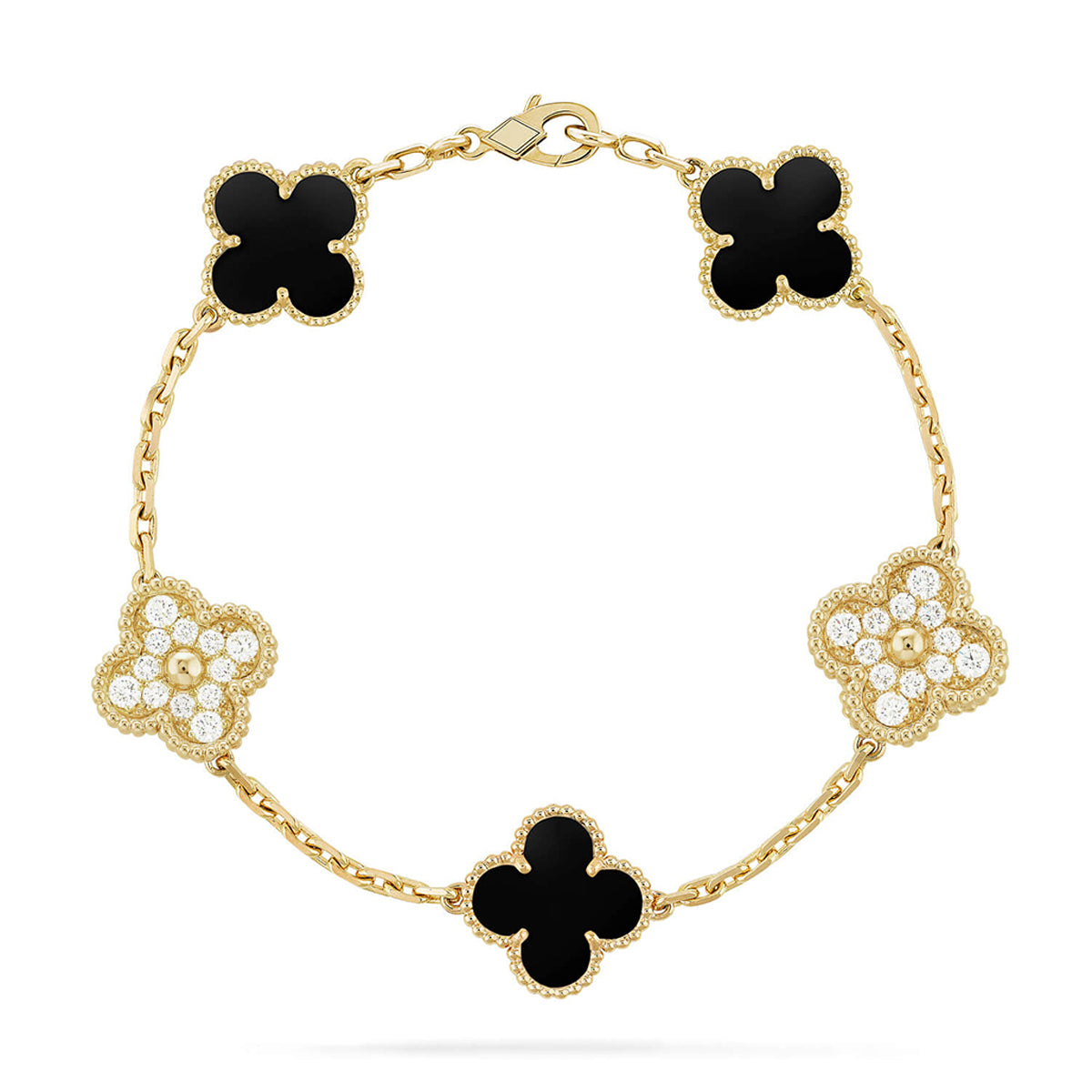 [Glow Jewelry]Neue CLOVER 5 MOTIF ONYXS ARMBAND KOLLEKTION