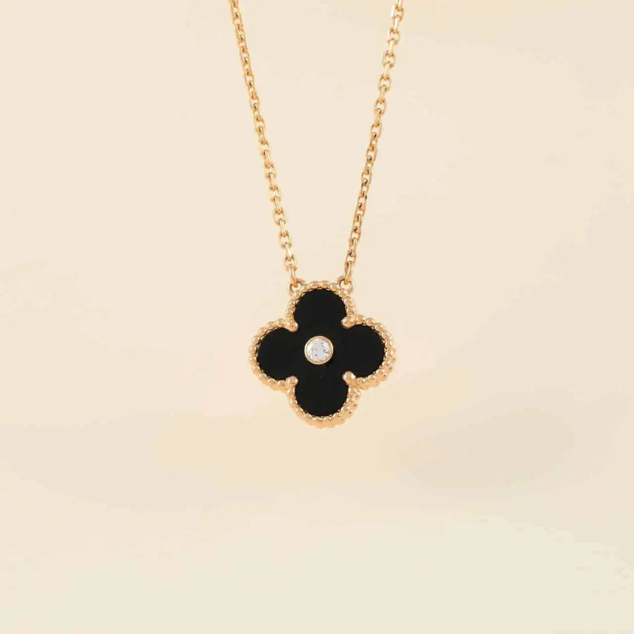 Glow Jewelry – KLEE 15MM DIAMANT ONYX HALSKETTE