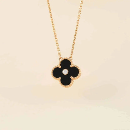 Glow Jewelry – KLEE 15MM DIAMANT ONYX HALSKETTE