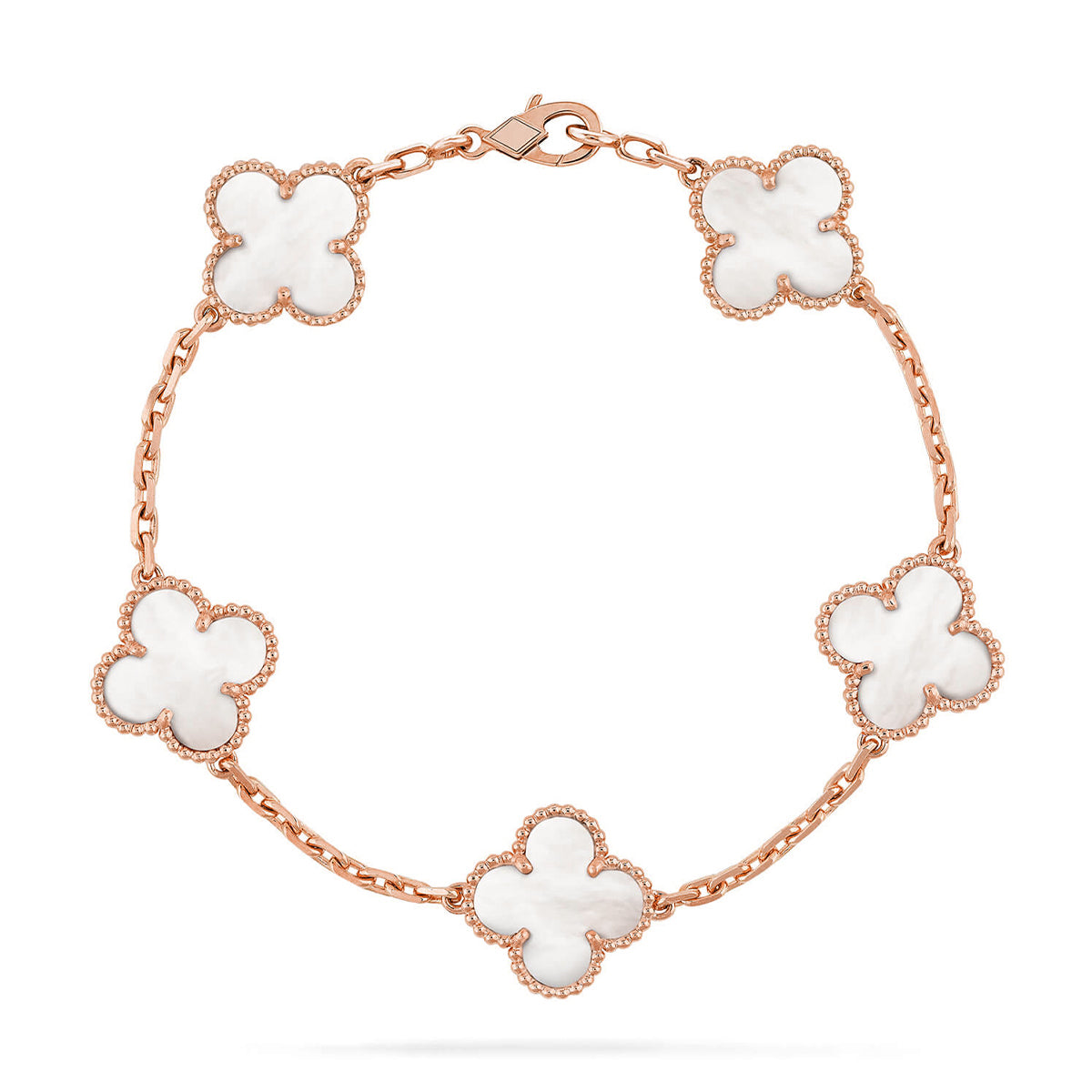 [Glow Jewelry]Neue KOLLEKTION CLOVER WHITE PEARL MOP 5 MOTIV ARMBÄNDER