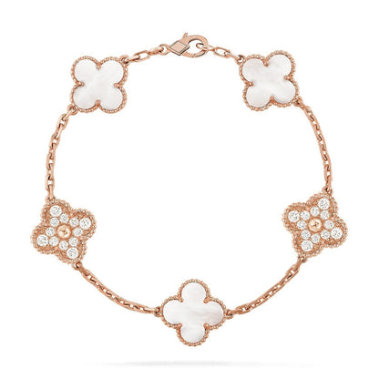 [Glow Jewelry]Neue KOLLEKTION CLOVER WHITE PEARL MOP 5 MOTIV ARMBÄNDER