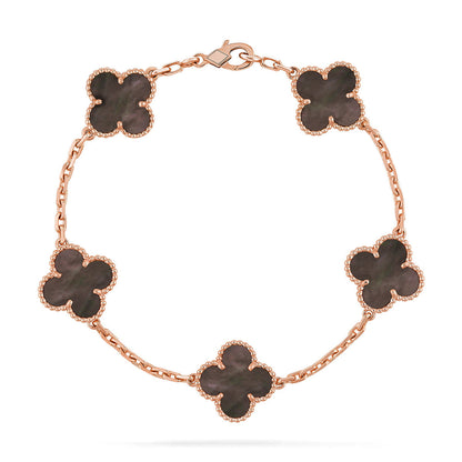 [Glow Jewelry]Neue KOLLEKTION: KLEEBATT 5 MOTIV GRAUER PERLMUTT-ARMBAND