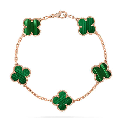 [Glow Jewelry] 新着クローバー5モチーフ マラカイトブレスレットコレクション