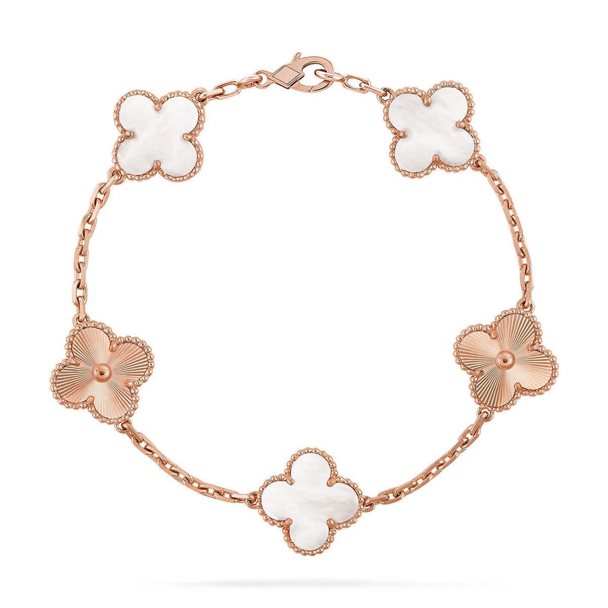 [Glow Jewelry]Neue KOLLEKTION CLOVER WHITE PEARL MOP 5 MOTIV ARMBÄNDER