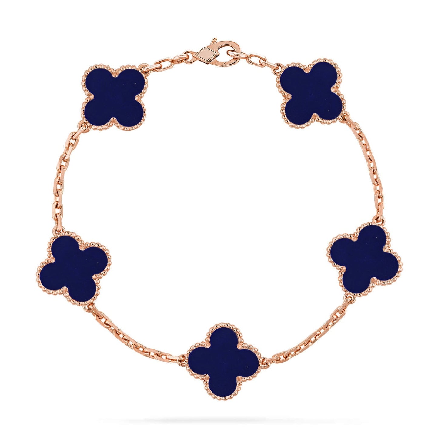 [Glow Jewelry]Neue GLÜCKSKLEE 5 MOTIV LAPISLAZULI ARMBAND KOLLEKTION