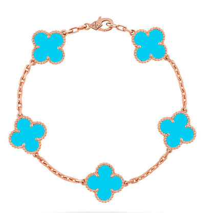 [Glow Jewelry] CLOVER 5 MOTIF TURQUOISE BRACELET COLLECTION