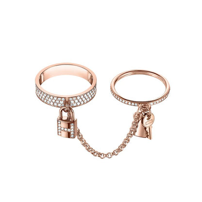 "Glow Jewelry" HM KELLY CLOCHETTE DOPPELRING AUS MIT DIAMANTEN