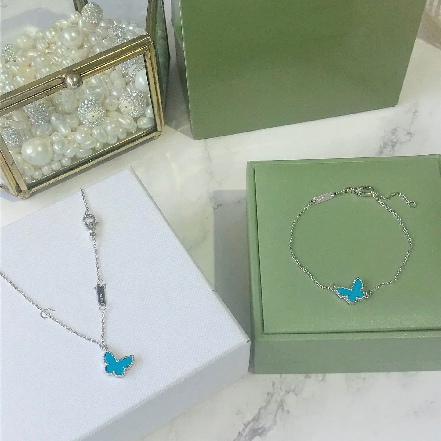 ¡®Glow Jewelry¡¯BUTTERFLY TURQUOISE BUTTERFLY BRACELET SILVER