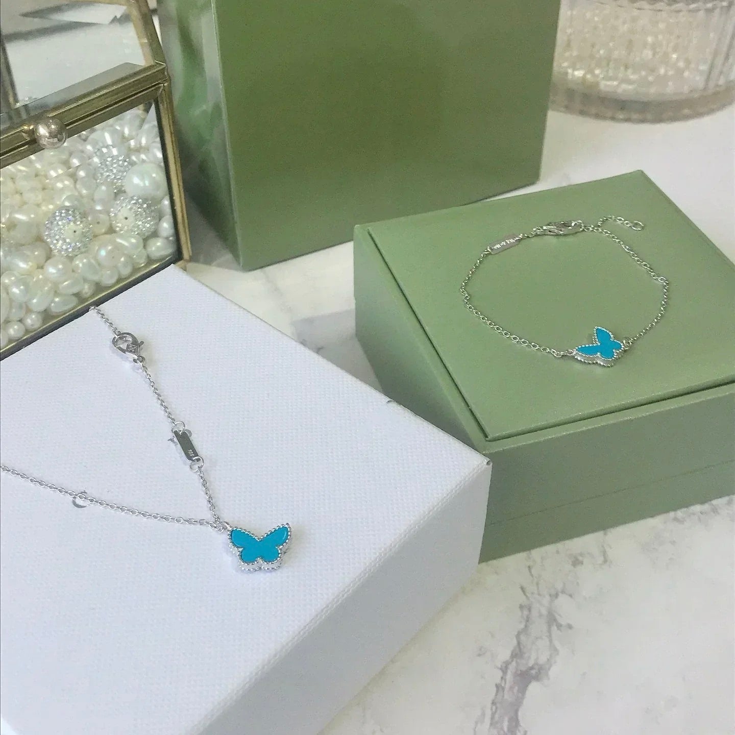 ¡®Glow Jewelry¡¯BUTTERFLY TURQUOISE BUTTERFLY BRACELET SILVER