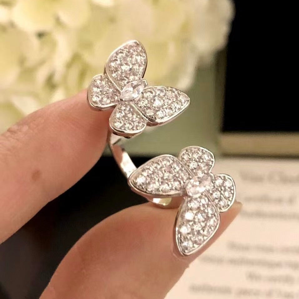 Glow Jewelry『TWIN SILVER BUTTERFLY DIAMOND RING』