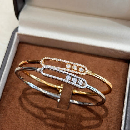 [Glow Jewelry]Move Pavé Diamond Bangle Bracelet M