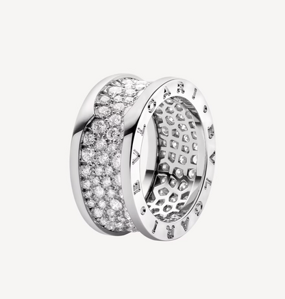 [Glow Jewelry]ZERO 1 WITH PAVED DIAMONDS ON THE SPIRAL RING