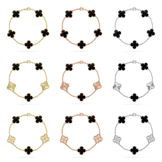 [Glow Jewelry]Neue CLOVER 5 MOTIF ONYXS ARMBAND KOLLEKTION