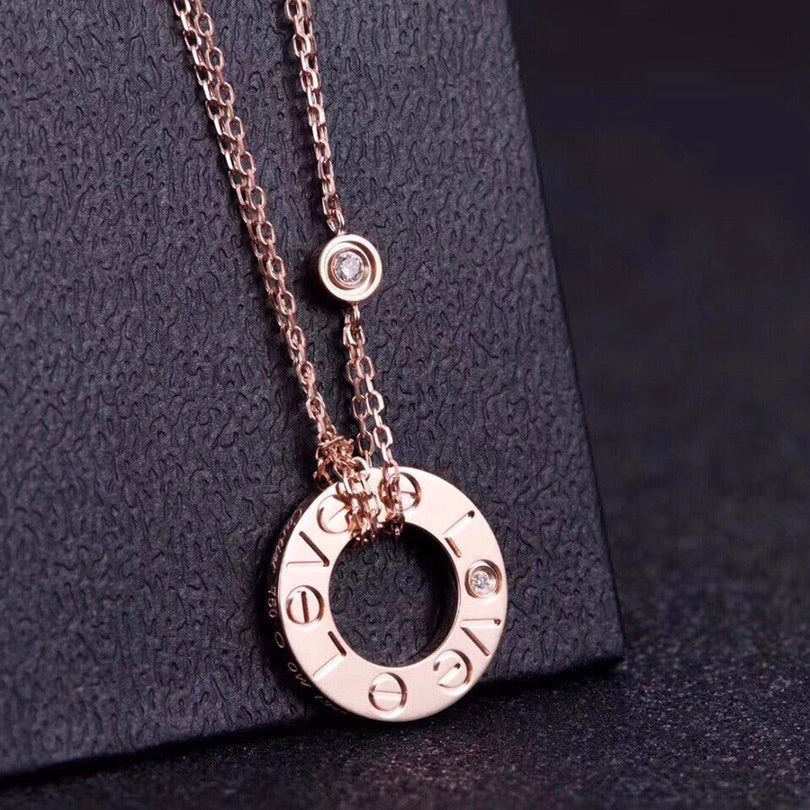 [Glow Jewelry]LOVE NECKLACE 16MM 2 DIAMONDS