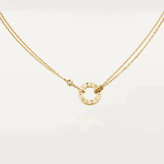 „Glow Jewelry“ LOVE HALSKETTE 16 MM, 2 DIAMANTEN